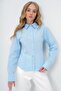 Women's Fit Cut Pleated Woven Shirt - Blue