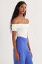 Women's Standard Fit Regular Cut White Strapless Blouse - 4