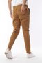Men's Elastic Regular Fit Jeans Gabardine Trousers Brown - 3