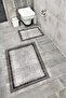Water Resistant Digital Printed Bath Mat Set with Non-Slip Base