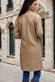 Caramel, Leather Buckle, Chain Garnish, Prevailing Collar, Stamp Coat - 2