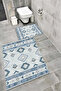 Water Resistant Digital Printed Bath Mat Set with Non-Slip Base