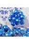 Blue Pearlescent 10 Pcs Metallic Transparent Balloon Premium 2 Pack Balloon Flake