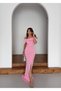 Women's Stone Detailed Madonna Collar Evening Dress & Engagement Dress & Invitation Dress & Wedding Dress - 4