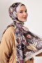 Light Gray Petunia Pattern Indian Silk Shawl