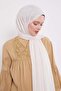 Cream Abstract Tulip Pattern Jacquard Capri Shawl - 2