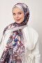 Light Mink Petunia Pattern Indian Silk Shawl - 3