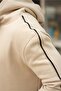 Beige Hooded Kangaroo Pocket Men's Sweatshirt E7163 - 5