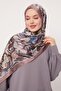 Coffee Petunia Pattern Indian Silk Shawl - 2