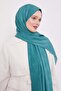 Mint Green Abstract Tulip Pattern Jacquard Capri Shawl - 2