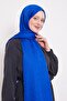 Cobalt Blue Stick Pattern Blue Jacquard Shawl - 3
