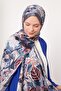 Smoked Petunia Pattern Indian Silk Shawl