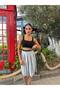 Gray Pleated Skirt Belted Skirt - 4