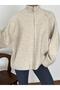 Zippered Elite Yarn Dazy Cardigan Stone - 3