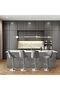 Velvet Bar Stool, Modern Adjustable Milan Grey Upholstered High Bar Chair - 3