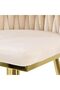 Bar Stools with Velvet Fabric, 99cm Viola High Bar Chair with Gold Finish for Kitchen - 5