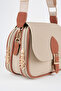 Women's Clover Mink Tan 4-Pocket Flap Zipper and Snap Closure Shoulder Bag - 6