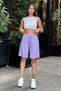 Women's Purple Double Leg, Elastic Waist Anti-Sweat, Pocket, Loose Capri Shorts - 4