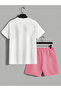Rose Printed Unisex T-Shirt Shorts Bottom Top Set - 2