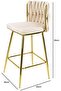 Bar Stools with Velvet Fabric, 99cm Viola High Bar Chair with Gold Finish for Kitchen - 2