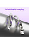 240W 2-in-2 Fast Charging Cable, USB-A/USB-C to Type-C & Lightning with LED Light, 4FT - 6