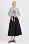 Women's Tie Detail Gray Melange T-Shirt - 4