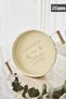Set of 3 Round Metal Tray with Wooden Handles, Cream Set - 8