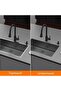 M87044B Kitchen Sink 70 x 44 cm, Under Countertop Sink with Drain Filter, Stainless Steel - 6