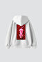 Pink Panther Printed Oversize Unisex White Hoodie