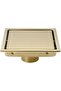 DEOKXZ 6 Inch Brushed Golden Square Shower Drain - 2