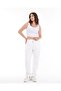 White Women's Track Pants with Three Threads
