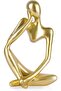 Thinker Statue Abstract Art Sculpture Gold Decor - 2