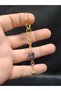 Gold Color Stone J Letter Purple Amethyst Stone Keychain Charm - 2