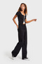 Women's Black Color 1W5-1 Stretchy Lycra Fabric Wide Leg Fit Inner Length 80cm Denim Jean - 4