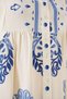 Women's Patterned Long Hijab Dress Cream 1155 - 5
