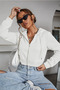 Women's Hooded Hooded White Color Crop Sweatshirt - 5