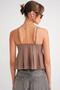 4737 Women's Buttoned Cup Pleated Blouse Moka - 7