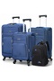 Soft Material (20/24/28 Inch) Luggage - Stylish Backpack Combo Blue