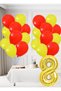 8 Year Old Yellow Red Fan Themed Birthday Set Yellow Red Balloons Gold Foil Number