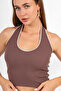 Halter Necklace Crop Top with 100% Cotton Embroidery Details
