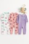 Baby Girl 3-Piece Sleeping Bag Daily Cotton Zippered Without Booties