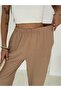 Women's Beige High Waist Carrot Pants with Side Pockets - 4