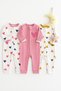 Baby Girl 3-Piece Sleeping Bag Daily Cotton Zippered Without Booties