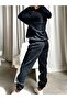 Unisex Men's Women's Brooklyn Printed Oversize 3 Thread Hooded Tracksuit Set - 2