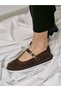 Genuine Leather Women's Casual Shoes – Elegant Buckle Model - 3