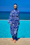 Navy Blue Full Length Tulle Pareo Kaftan Rp2502 - 2