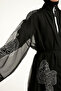 Black Full Length Tulle Kimono Kaftan P2515 - 7