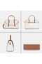 Women's Mono Beech Flap Satchel Handbag (White) - 4