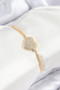 Brass Zircon Stone Heart Model Gold Color Elevator Women's Bracelet Tj-Bb7747