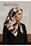 وشاح منقوش على شكل سحابة بنية |   90x90 - 100x100 سم |   قماش الساتان اللامع الفاخر